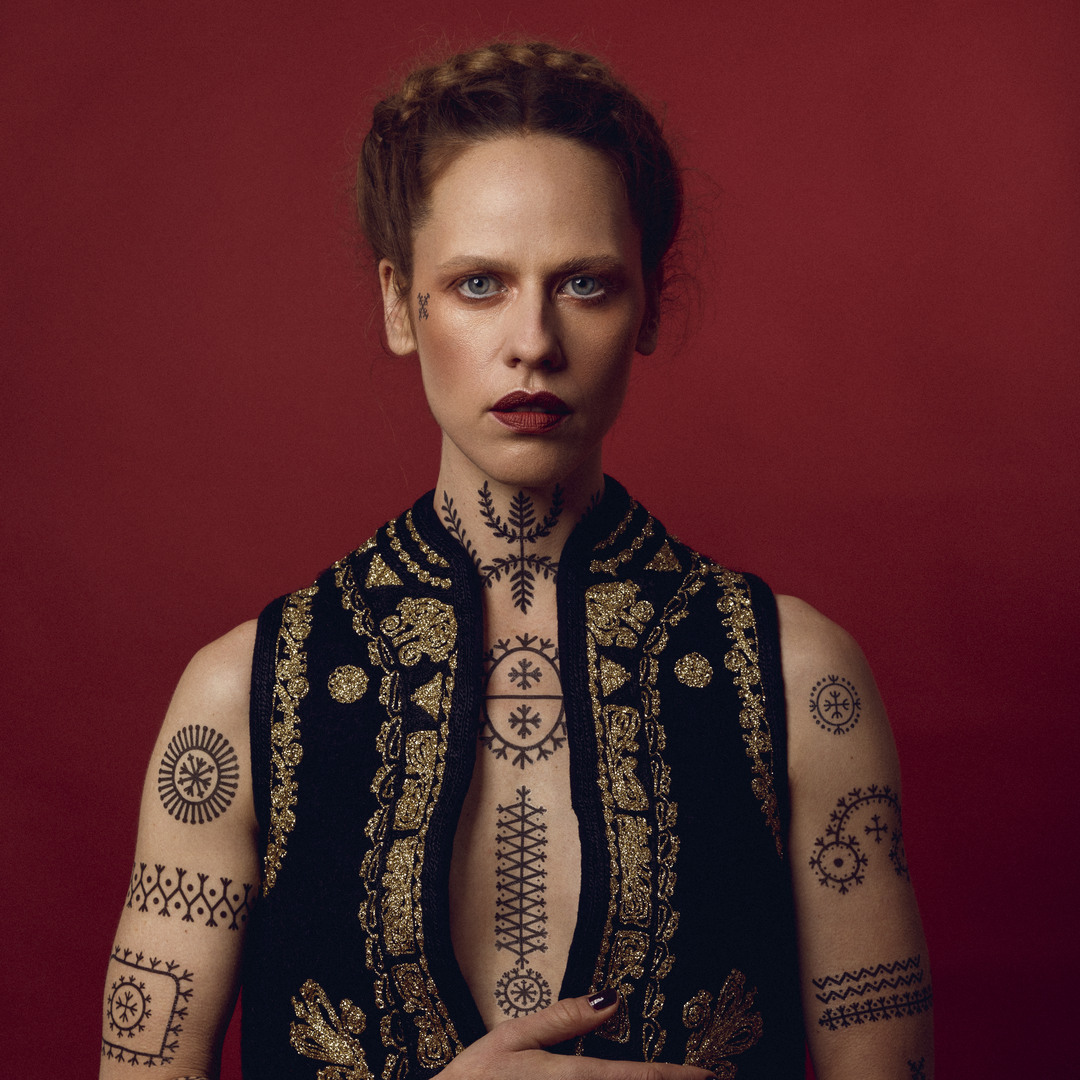 Eva with her traditional tattoos